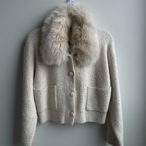 Zara Fur Collar Cardigan
